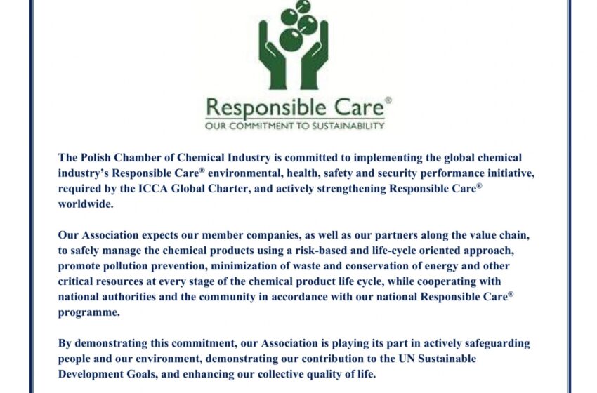  PIPC sygnatariuszem Deklaracji Poparcia dla Światowej Karty ICCA Responsible Care